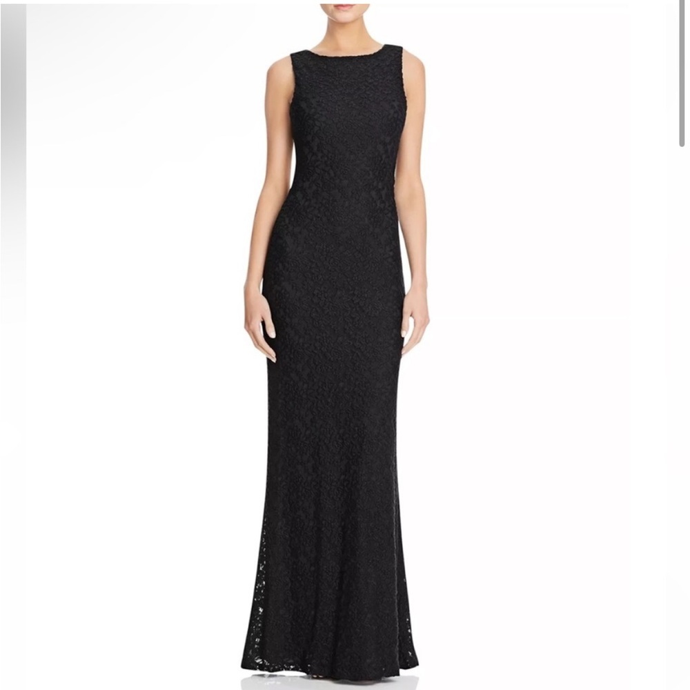 Alice+Olivia Sachi Open-Back Lace Gown Bridal Wedding Navy Blue/Black Size 4